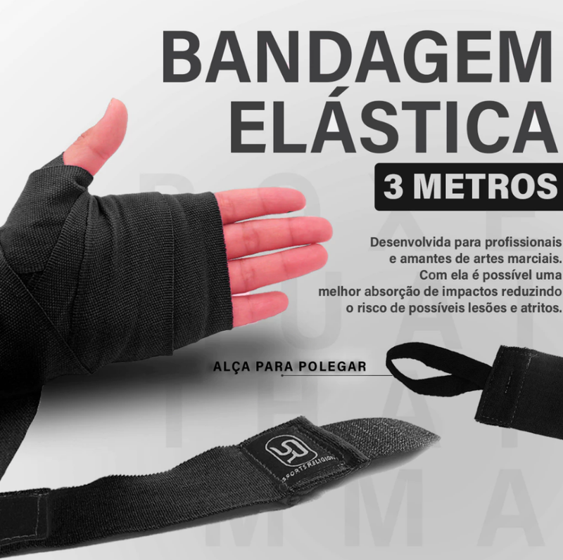 Par Bandagem Elástica S.R - 3 Metros Boxe Muay Thai