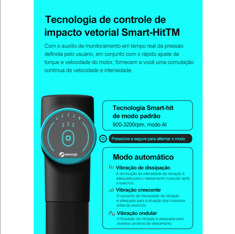 Pistola Massageadora Booster M2 Profissional Com Maleta Smarthit